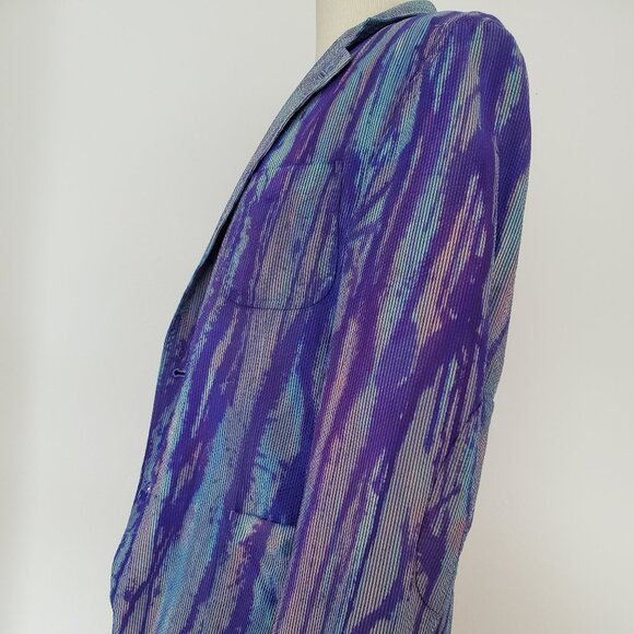 Zegna silk Sport suit Coat Blazer Black red Purple blue gray stripe 52 med large - Picture 2 of 10